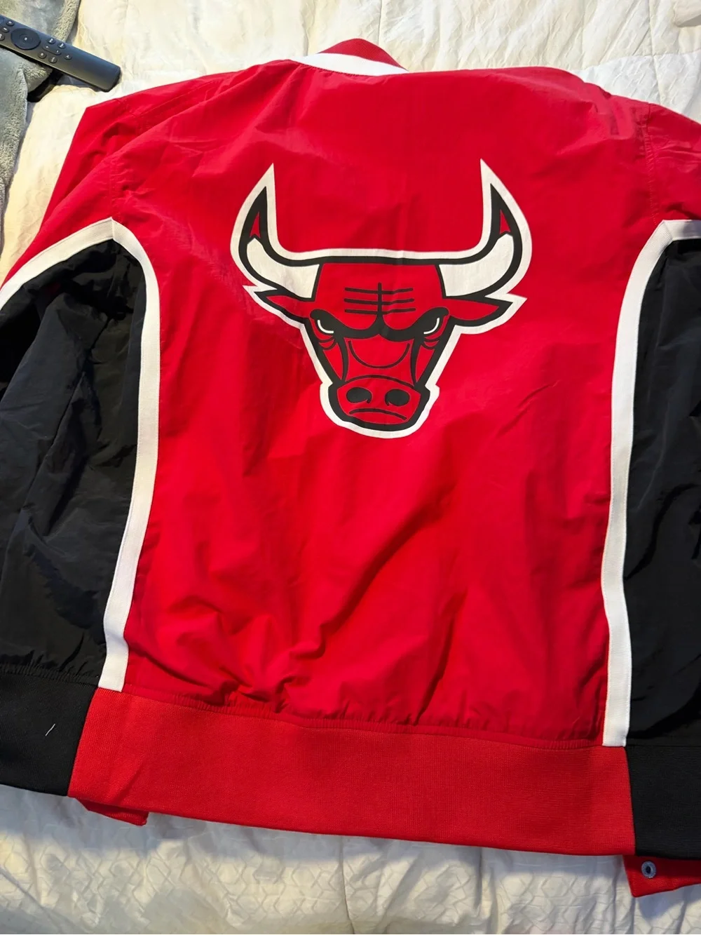 Mitchell & Ness Chicago Bulls Red White Bomber Jacket